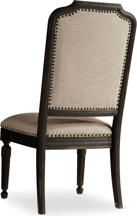 The appearance of Corsica Dark Wood Upholstered Side Chair Set of 2 designed by Hooker in the traditional interior design. This beige piece of furniture  was selected by 1StopBedrooms from Corsica Collection to add a touch of cosiness and style into your home. Sku: 5280-75411. Material: Fabric. Product Type: Side Chair. Image1