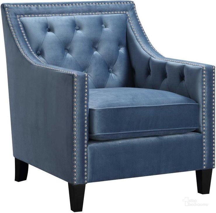 The appearance of Teagan Marine Blue Accent Chair designed by Picket House in the transitional interior design. This blue piece of furniture  was selected by 1StopBedrooms from Teagan Collection to add a touch of cosiness and style into your home. Sku: UTF291100CA. Product Type: Accent Chair. Material: Foam. Image1
