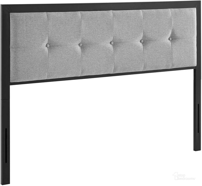 The appearance of Teagan Tufted King Headboard In Black Light Gray designed by Modway in the modern / contemporary interior design. This black light gray piece of furniture  was selected by 1StopBedrooms from Teagan Collection to add a touch of cosiness and style into your home. Sku: MOD-6178-BLK-LGR. Product Type: Headboard. Bed Size: King. Material: Plywood. Image1