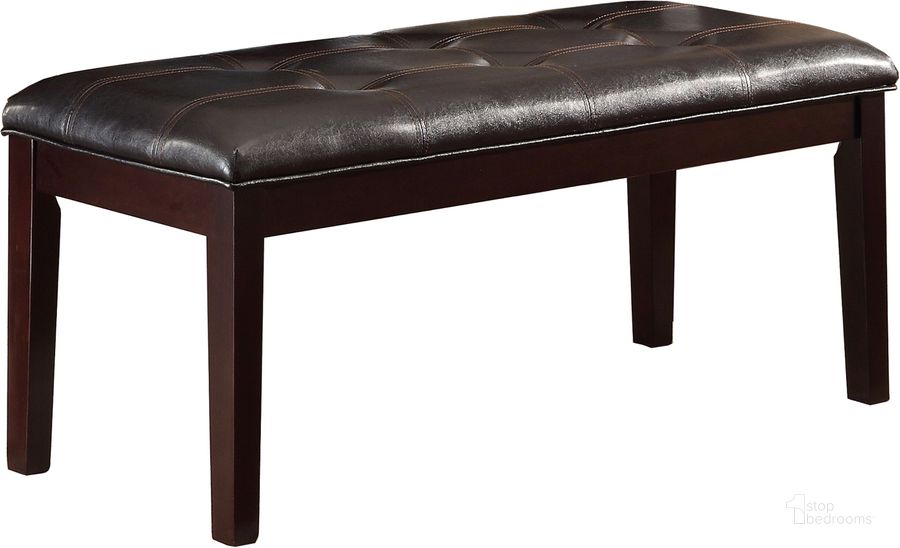 The appearance of Teague 49" Bench designed by Homelegance in the transitional interior design. This brown piece of furniture  was selected by 1StopBedrooms from Teague Collection to add a touch of cosiness and style into your home. Sku: 2544-13. Material: Vinyl. Product Type: Dining Bench. Image1