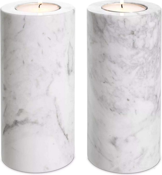 The appearance of Tealight Holder Tobor L White Marble Set Of 2 designed by Eichholtz in the modern / contemporary interior design. This white marble piece of furniture  was selected by 1StopBedrooms from Tobor Collection to add a touch of cosiness and style into your home. Sku: 112681. Material: Marble. Product Type: Candle Holder. Image1