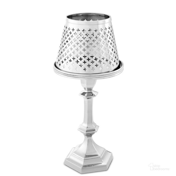 The appearance of Tealight Holder With Shade Maillon Nickel Finish designed by Eichholtz in the modern / contemporary interior design. This nickel piece of furniture  was selected by 1StopBedrooms from Maillon Collection to add a touch of cosiness and style into your home. Sku: 113115. Material: Steel. Product Type: Candle Holder. Image1