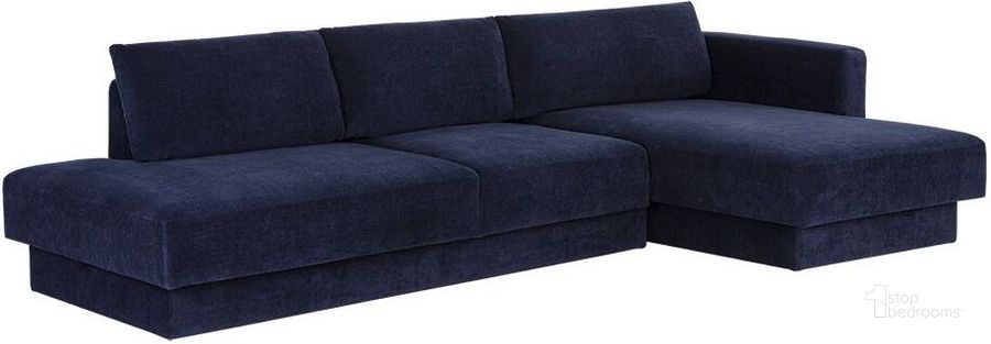 The appearance of Tecoma Sofa Chaise - Danny Navy designed by Sunpan in the modern / contemporary interior design. This blue piece of furniture  was selected by 1StopBedrooms from Tecoma Collection to add a touch of cosiness and style into your home. Sku: 106845. Material: Fabric. Product Type: Sofa Chaise. Image1