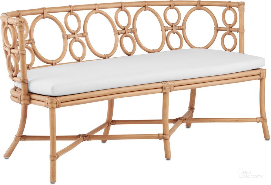 The appearance of Tegal Rattan BenchIn Natural designed by Currey & Company in the modern / contemporary interior design. This natural piece of furniture  was selected by 1StopBedrooms from Tegal Collection to add a touch of cosiness and style into your home. Sku: 7000-0591. Material: Wood. Product Type: Bench.