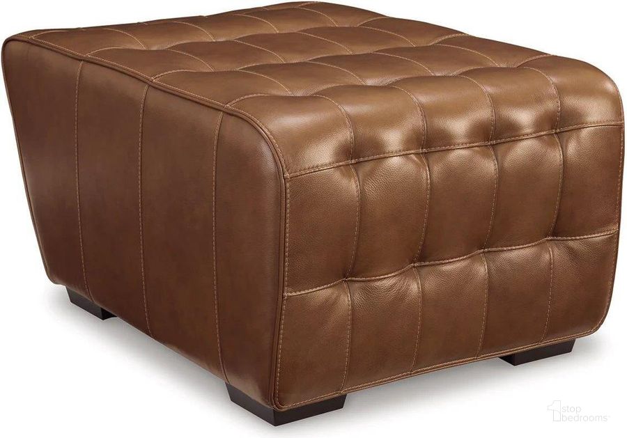 The appearance of Temmpton Oversized Accent Ottoman In Chocolate designed by Signature Design by Ashley in the modern / contemporary interior design. This chocolate piece of furniture  was selected by 1StopBedrooms from Temmpton Collection to add a touch of cosiness and style into your home. Sku: U9270808. Product Type: Ottoman. Material: Leather Match. Image1