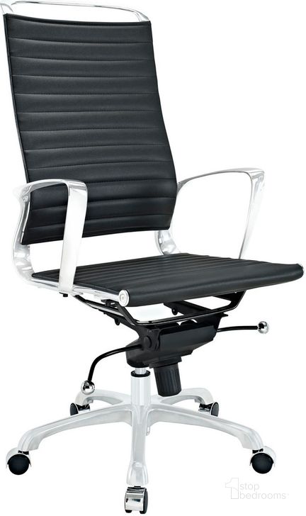 The appearance of Tempo Highback Office Chair In Black designed by Modway in the modern / contemporary interior design. This black piece of furniture  was selected by 1StopBedrooms from Tempo Collection to add a touch of cosiness and style into your home. Sku: EEI-1025-BLK. Material: Aluminum. Product Type: Office Chair. Image1