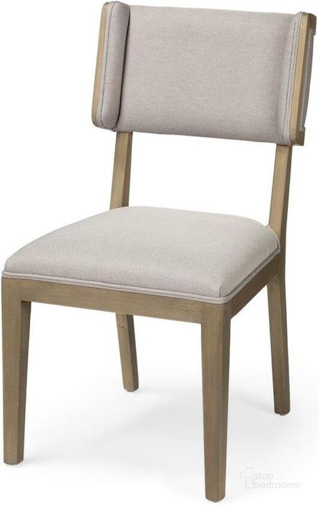 The appearance of Tenton I Grey Fabric Wrap Brown Wooden Base Dining Chair Set of 2 designed by Mercana in the country / farmhouse interior design. This brown and grey piece of furniture  was selected by 1StopBedrooms from Tenton Collection to add a touch of cosiness and style into your home. Sku: 68192. Material: Wood. Product Type: Dining Chair. Image1
