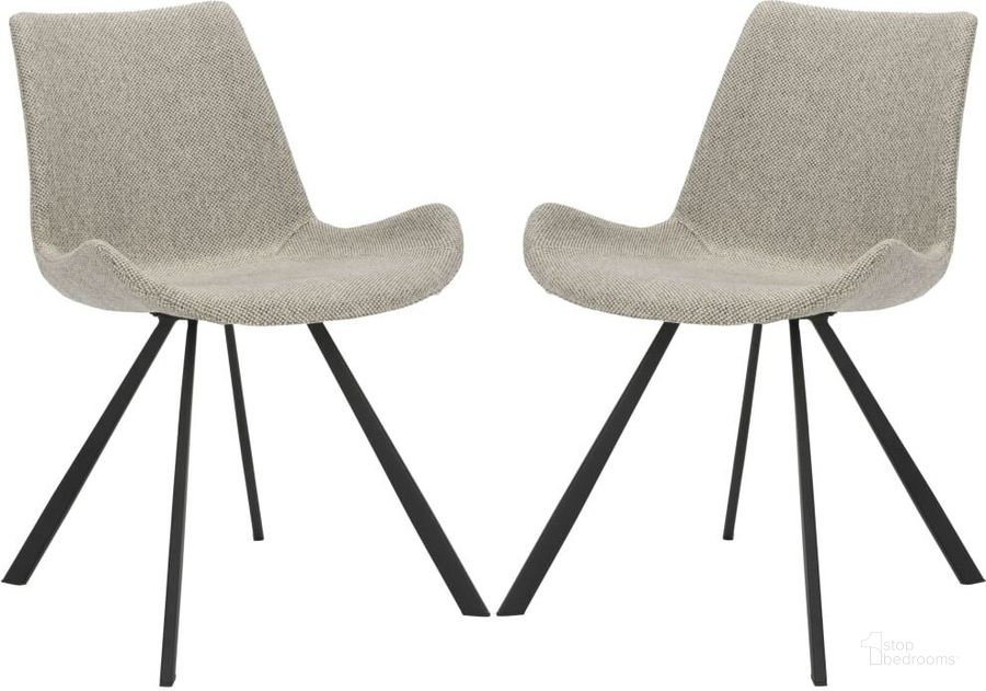 The appearance of Terra Light Grey and Black Midcentury Modern Dining Chair designed by Safavieh in the modern / contemporary interior design. This light gray piece of furniture  was selected by 1StopBedrooms from Terra Collection to add a touch of cosiness and style into your home. Sku: ACH7004B-SET2. Product Type: Accent Chair. Material: Iron. Image1