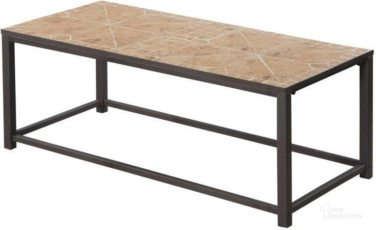 The appearance of Terracotta Coffee Table With Tile Top Ha Mmered Brown designed by Monarch Specialties in the transitional interior design. This brown piece of furniture  was selected by 1StopBedrooms from  to add a touch of cosiness and style into your home. Sku: I 3160. Material: Metal. Product Type: Coffee Table. Image1