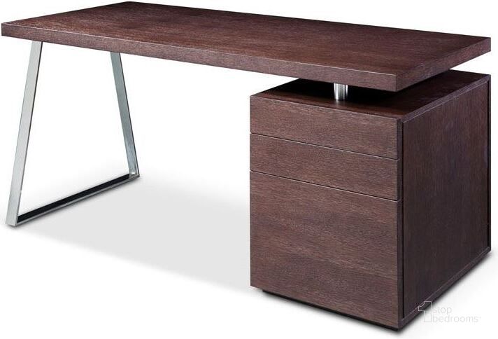 The appearance of Tesla-2 Brown Oak Computer Desk designed by Bellini Modern Living in the modern / contemporary interior design. This brown piece of furniture  was selected by 1StopBedrooms from Tesla 2 Collection to add a touch of cosiness and style into your home. Sku: Tesla-2 BRW. Product Type: Computer Desk. Image1