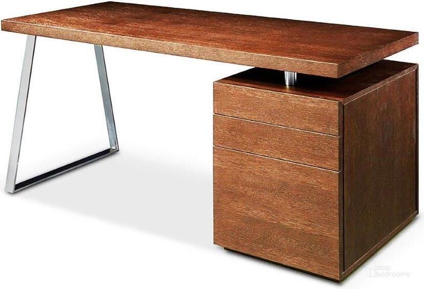 The appearance of Tesla-2 Desk In Walnut designed by Bellini Modern Living in the modern / contemporary interior design. This walnut piece of furniture  was selected by 1StopBedrooms from Tesla Collection to add a touch of cosiness and style into your home. Sku: Tesla-2 WAL. Product Type: Desk. Material: Stainless Steel.