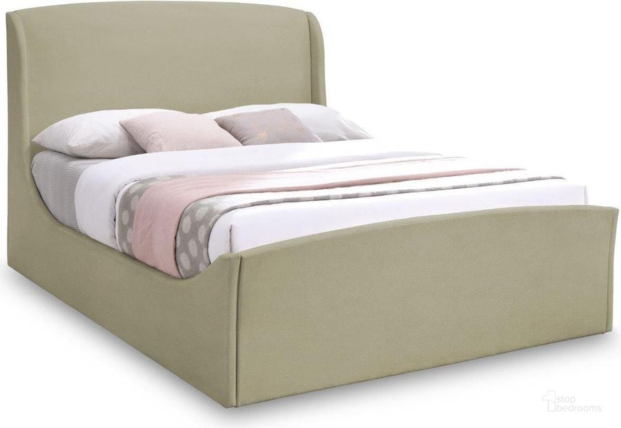 The appearance of Tess Beige Velvet King Bed designed by Meridian in the modern / contemporary interior design. This beige velvet piece of furniture  was selected by 1StopBedrooms from Tess Collection to add a touch of cosiness and style into your home. Sku: TessBeige-K-1;TessBeige-K-2;TessBeige-K-3. Bed Type: Platform Bed. Material: Fabric. Product Type: Platform Bed. Bed Size: King. Image1