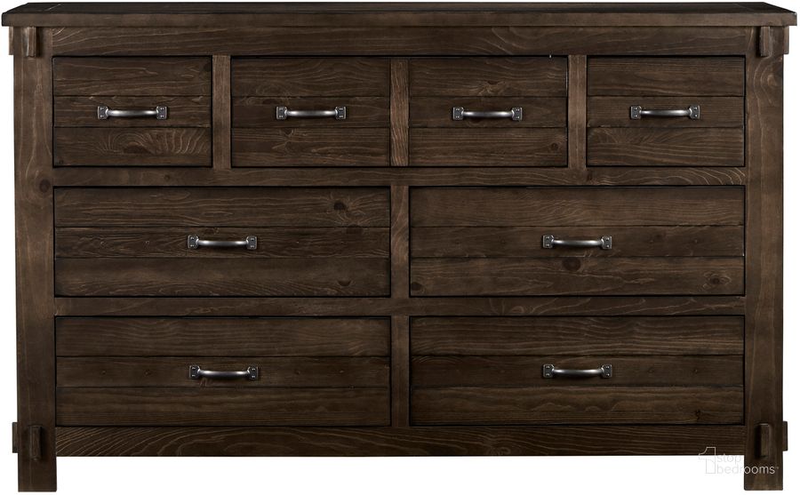 The appearance of Thackery Drawer Dresser In Molasses designed by Progressive Furniture in the transitional interior design. This molasses piece of furniture  was selected by 1StopBedrooms from Thackery Collection to add a touch of cosiness and style into your home. Sku: B646-23. Product Type: Dresser. Material: Plywood. Image1