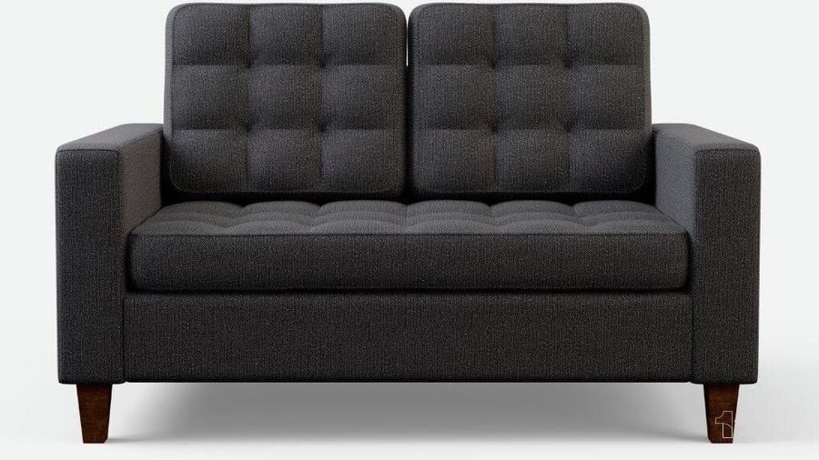 The appearance of Thatcher Loveseat WK0005LVS00CH designed by Malouf in the modern / contemporary interior design. This charcoal piece of furniture  was selected by 1StopBedrooms from Tatcher Collection to add a touch of cosiness and style into your home. Sku: WK0005LVS00CH. Product Type: Loveseat. Image1