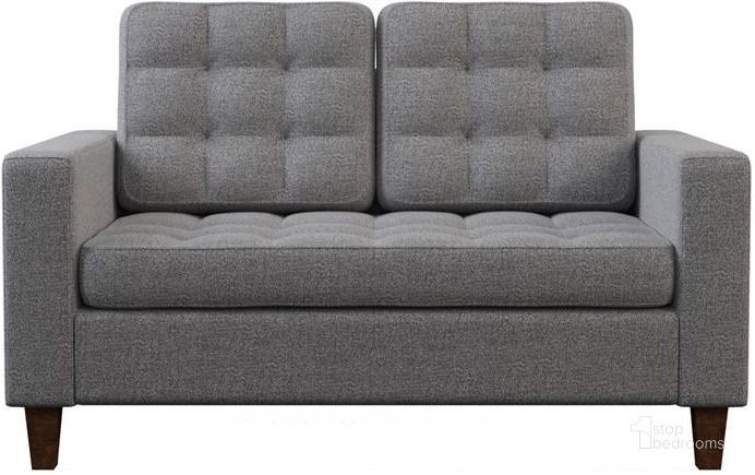 The appearance of Thatcher Loveseat WK0005LVS00LG designed by Malouf in the modern / contemporary interior design. This light gray piece of furniture  was selected by 1StopBedrooms from Tatcher Collection to add a touch of cosiness and style into your home. Sku: WK0005LVS00LG. Product Type: Loveseat. Image1