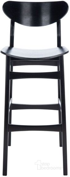 The appearance of Thaxton Bar Stool in Black designed by Safavieh in the transitional interior design. This black piece of furniture  was selected by 1StopBedrooms from Thaxton Collection to add a touch of cosiness and style into your home. Sku: BST1500B-SET2. Material: Wood. Product Type: Barstool. Image1