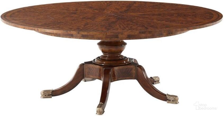 The appearance of The Althorp Patent Jupe Table designed by Theodore Alexander in the traditional interior design. This  piece of furniture  was selected by 1StopBedrooms from Althorp Living History Collection to add a touch of cosiness and style into your home. Sku: AL54009. Table Base Style: Pedestal. Table Top Shape: Round. Material: Wood. Product Type: Dining Table. Size: 78". Image1