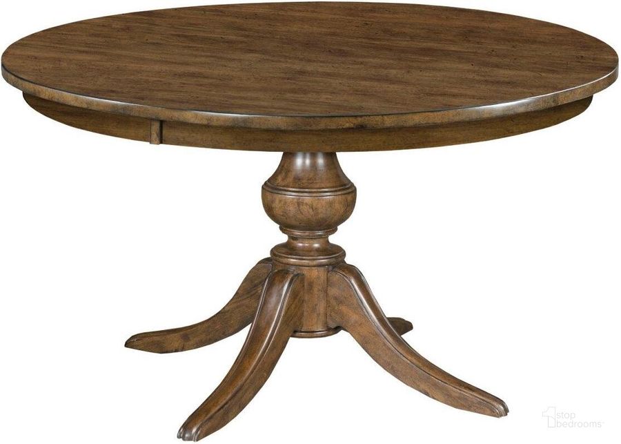 The appearance of The Nook Maple Wood 54" Dining Table designed by Kincaid in the transitional interior design. This maple piece of furniture  was selected by 1StopBedrooms from The Nook Collection to add a touch of cosiness and style into your home. Sku: 664-54WP. Table Base Style: Pedestal. Table Top Shape: Round. Material: Metal. Product Type: Dining Table. Image1