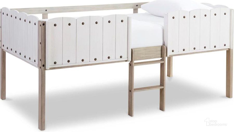 The appearance of Therien Two-tone Twin Loft Bed 0qd24373288 designed by Luxe Linea in the modern / contemporary interior design. This two-tone piece of furniture  was selected by 1StopBedrooms from Therien Collection to add a touch of cosiness and style into your home. Sku: B081-162. Material: Wood. Product Type: Loft Bed. Bed Size: Twin. Bed Type: Loft Bed. Image1