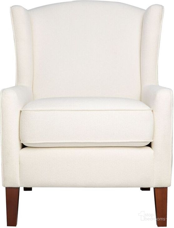 The appearance of Thompson Traditional Classic Wingback Upholstered Accent Chair In Beige designed by Jofran in the traditional interior design. This beige piece of furniture  was selected by 1StopBedrooms from Turner Collection to add a touch of cosiness and style into your home. Sku: TURNER-CH-MULTI. Product Type: Accent Chair. Material: Rubberwood. Image1