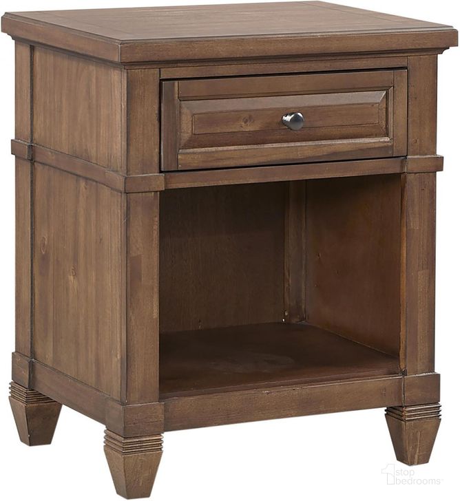 The appearance of Thornton 1 Drawer Nightstand In Cherry designed by Aspenhome in the traditional interior design. This cherry piece of furniture  was selected by 1StopBedrooms from Thornton Collection to add a touch of cosiness and style into your home. Sku: I34-451N-SNA. Material: Wood. Product Type: Nightstand. Image1