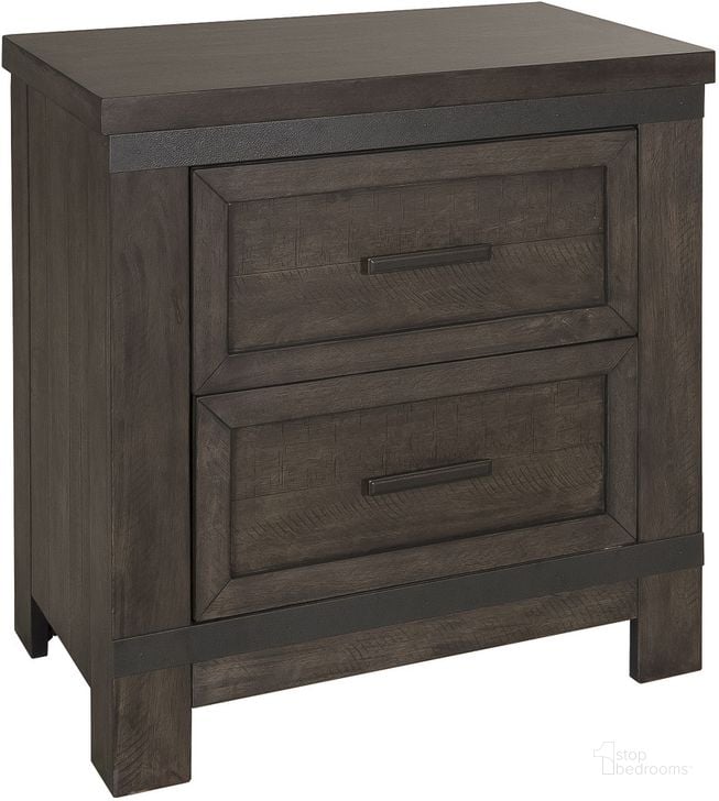 The appearance of Thornwood Hills Rock Beaten Gray Nightstand designed by Liberty in the transitional interior design. This brown piece of furniture  was selected by 1StopBedrooms from Thornwood Hills Collection to add a touch of cosiness and style into your home. Sku: 759-BR61. Material: Wood. Product Type: Nightstand. Image1