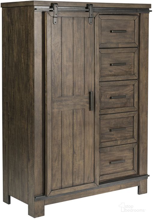 The appearance of Thornwood Hills Rock Beaten Gray Sliding Door Chest designed by Liberty in the rustic / southwestern interior design. This gray piece of furniture  was selected by 1StopBedrooms from Thornwood Hills Collection to add a touch of cosiness and style into your home. Sku: 759-BR42. Product Type: Chest. Material: Rubberwood. Image1