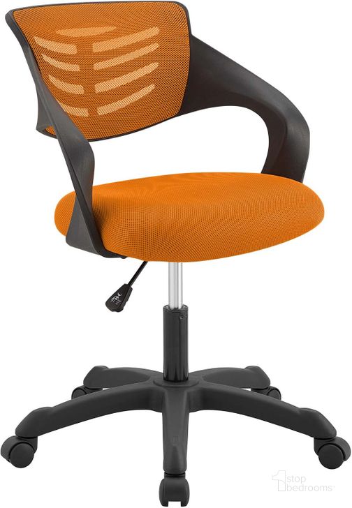 The appearance of Thrive Orange Mesh Office Chair designed by Modway in the modern / contemporary interior design. This orange piece of furniture  was selected by 1StopBedrooms from Thrive Collection to add a touch of cosiness and style into your home. Sku: EEI-3041-ORA. Material: Wood. Product Type: Office Chair. Image1