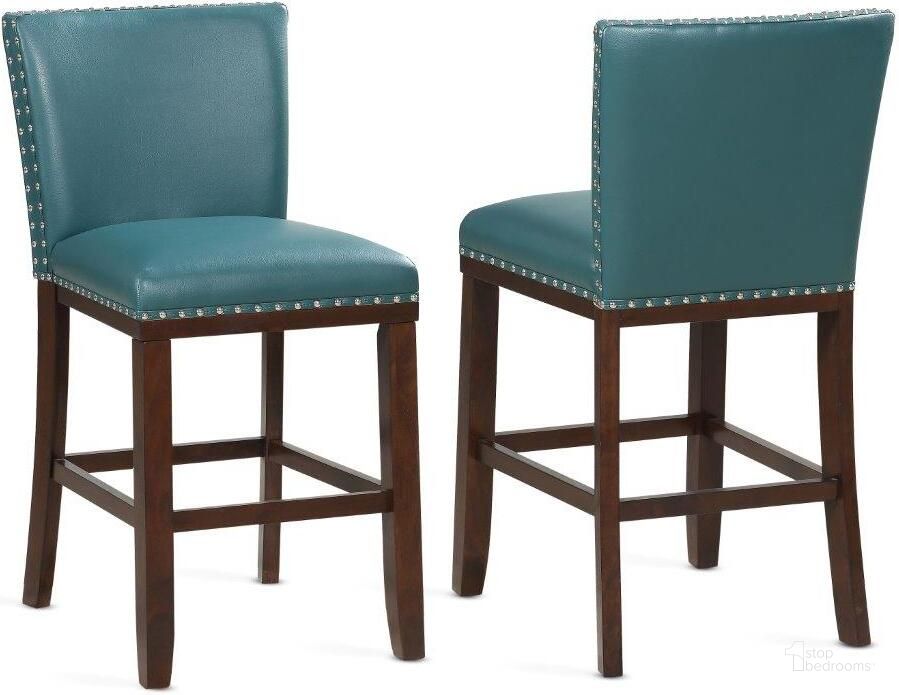 The appearance of Tiffany KD Counter Chair Set of 2 In Green designed by Steve Silver in the modern / contemporary interior design. This green piece of furniture  was selected by 1StopBedrooms from Tiffany Collection to add a touch of cosiness and style into your home. Sku: TF650CCPC. Product Type: Counter Height Chair. Material: Rubberwood. Image1