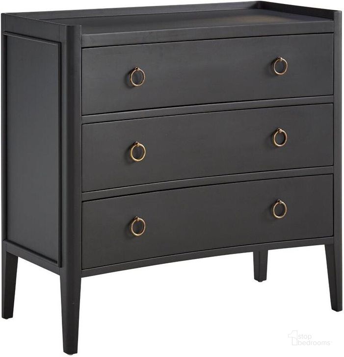 The appearance of Tiffany Three Drawer Chest designed by Furniture Classics in the transitional interior design. This black piece of furniture  was selected by 1StopBedrooms from Tiffany Collection to add a touch of cosiness and style into your home. Sku: 2897AE95. Material: Wood. Product Type: Chest. Image1