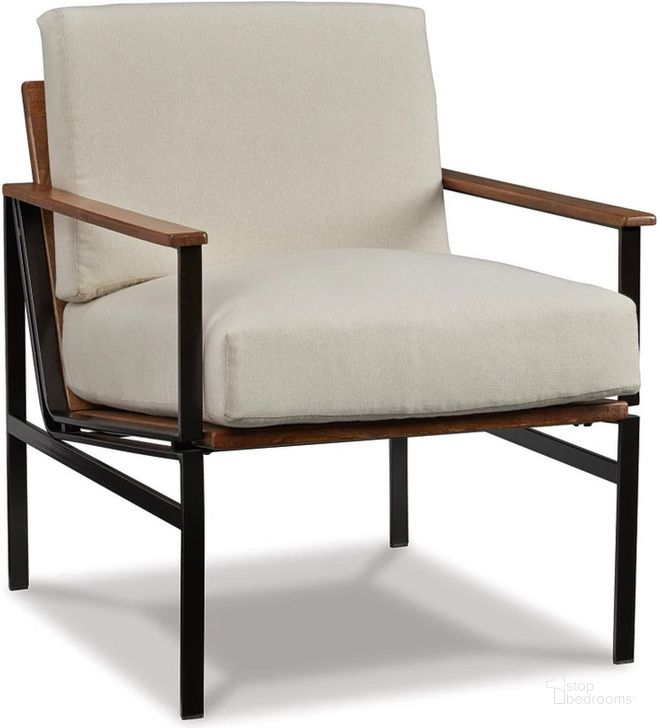The appearance of Tilden Ivory/Brown Accent Chair designed by Signature Design by Ashley in the transitional interior design. This ivory and brown piece of furniture  was selected by 1StopBedrooms from Tilden Collection to add a touch of cosiness and style into your home. Sku: A3000271. Product Type: Accent Chair. Image1