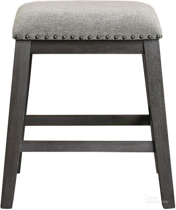 The appearance of Timbre Gray Counter Height Stool Set Of 2 designed by Homelegance in the transitional interior design. This gray piece of furniture  was selected by 1StopBedrooms from Timbre Collection to add a touch of cosiness and style into your home. Sku: 5603RF-24F1. Product Type: Barstool. Material: Chenille. Image1