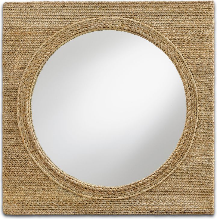 The appearance of Tisbury Small Square Rope Mirror In Natural designed by Currey & Company in the modern / contemporary interior design. This natural piece of furniture  was selected by 1StopBedrooms from Tisbury Collection to add a touch of cosiness and style into your home. Sku: 1000-0004. Material: Wood. Product Type: Accent Mirror. Image1