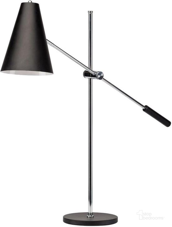 The appearance of Tivat Black Metal Table Lamp designed by Nuevo in the modern / contemporary interior design. This black piece of furniture  was selected by 1StopBedrooms from Tivat Collection to add a touch of cosiness and style into your home. Sku: HGRA387. Material: Metal. Product Type: Table Lamp. Image1