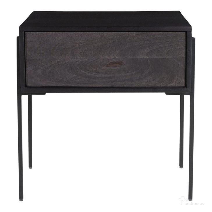 The appearance of Tobin Side Table In Charcoal designed by Moes Home in the modern / contemporary interior design. This charcoal piece of furniture  was selected by 1StopBedrooms from Tobin Collection to add a touch of cosiness and style into your home. Sku: JD-1002-07. Material: Wood. Product Type: Side Table. Image1