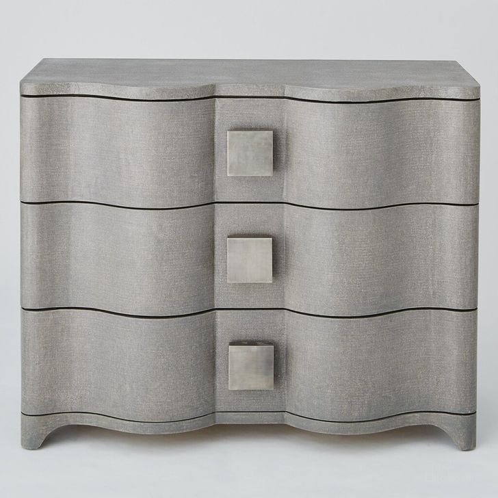 The appearance of Toile Linen Chest In Grey designed by Global Views in the modern / contemporary interior design. This gray piece of furniture  was selected by 1StopBedrooms from Toile Collection to add a touch of cosiness and style into your home. Sku: 7.20156. Product Type: Chest. Material: Brass. Image1