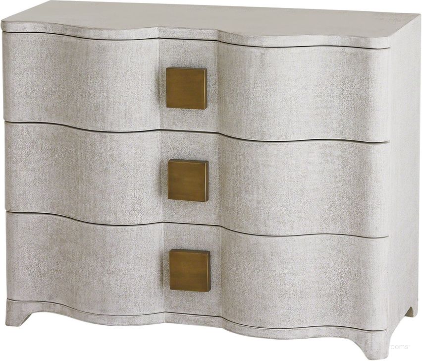 The appearance of Toile Linen Chest In White designed by Global Views in the modern / contemporary interior design. This white piece of furniture  was selected by 1StopBedrooms from Toile Collection to add a touch of cosiness and style into your home. Sku: EB0231. Product Type: Chest. Material: Linen. Image1