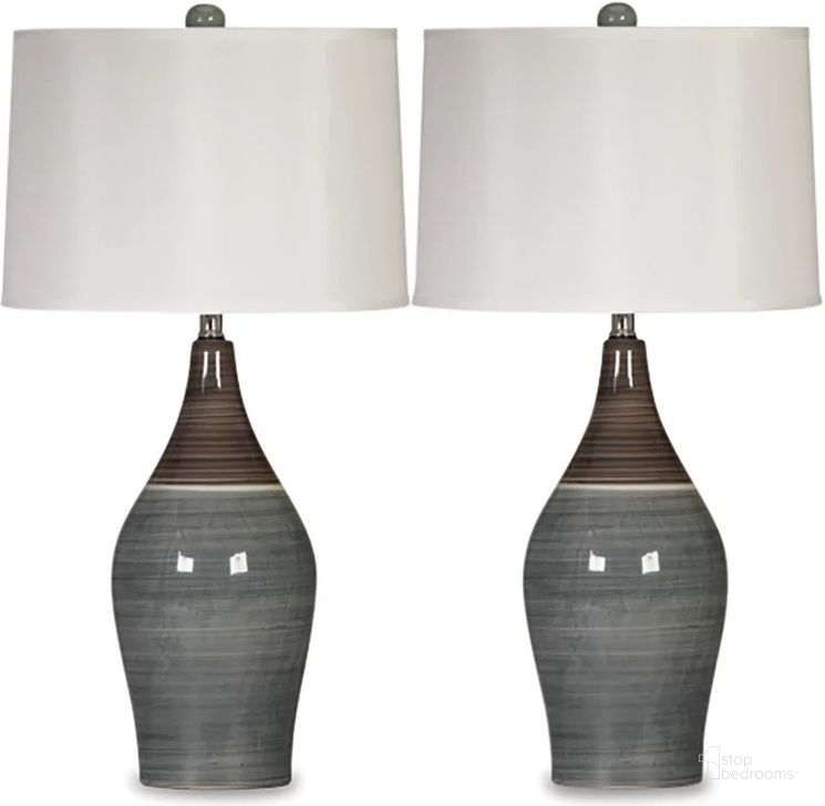 The appearance of Tolben Place Multi Gray Lamp Set of 2 designed by Luxury Loft in the modern / contemporary interior design. This multi gray piece of furniture  was selected by 1StopBedrooms from Tolben Place Collection to add a touch of cosiness and style into your home. Sku: L123884. Material: Ceramic. Product Type: Table Lamp. Image1