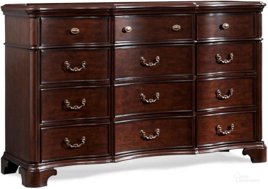 The appearance of Tomlyn Dark Cherry Dresser designed by Picket House in the traditional interior design. This brown piece of furniture  was selected by 1StopBedrooms from Tomlyn Collection to add a touch of cosiness and style into your home. Sku: TB600DR. Product Type: Dresser. Material: Plywood. Image1