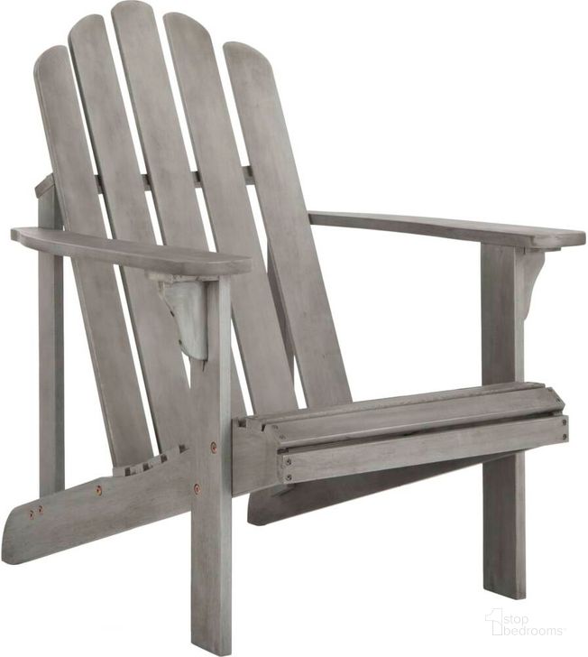 The appearance of Topher Grey Wash Adirondack Chair designed by Safavieh in the traditional interior design. This grey piece of furniture  was selected by 1StopBedrooms from Topher Collection to add a touch of cosiness and style into your home. Sku: PAT7027B. Material: Steel. Product Type: Chair. Image1