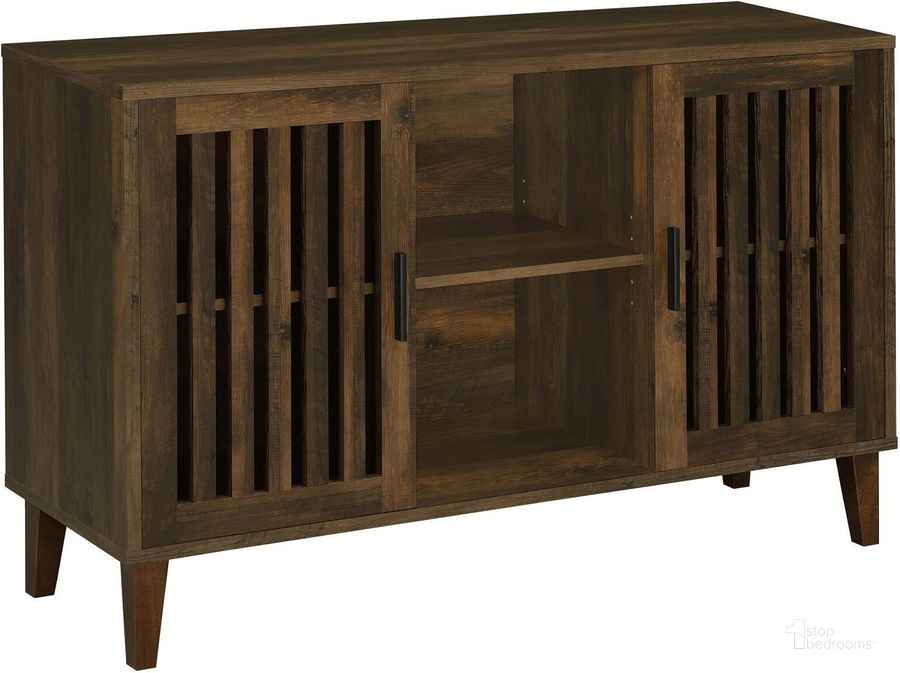 The appearance of Torin 2-Door Engineered Wood Accent Cabinet In Dark Pine designed by Coaster in the rustic / southwestern interior design. This dark pine piece of furniture  was selected by 1StopBedrooms from Torin Collection to add a touch of cosiness and style into your home. Sku: 950392. Material: Wood. Product Type: Accent Cabinet. Image1