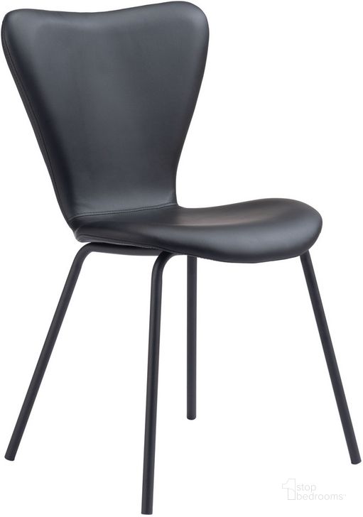 The appearance of Torlo Dining Chair Set of 2 In Black designed by Zuo Modern in the modern / contemporary interior design. This black piece of furniture  was selected by 1StopBedrooms from Torlo Collection to add a touch of cosiness and style into your home. Sku: 109631. Product Type: Dining Chair. Material: Plywood. Image1