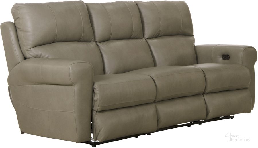 The appearance of Torretta Power Lay Flat Reclining Sofa In Putty designed by Catnapper in the traditional interior design. This putty piece of furniture  was selected by 1StopBedrooms from Torretta Collection to add a touch of cosiness and style into your home. Sku: 64571127356307356. Material: Leather. Product Type: Reclining Sofa. Image1