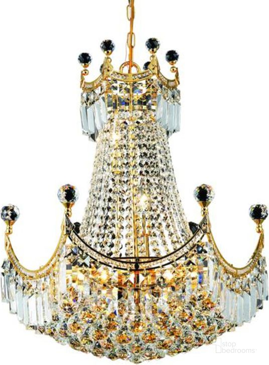 The appearance of Torri Gold Chandelier Lighting 0qd2366794b designed by Artisan Elegance in the modern / contemporary interior design. This gold piece of furniture  was selected by 1StopBedrooms from Torri Collection to add a touch of cosiness and style into your home. Sku: V8949D20G/RC. Product Type: Chandelier. Material: Crystal. Image1