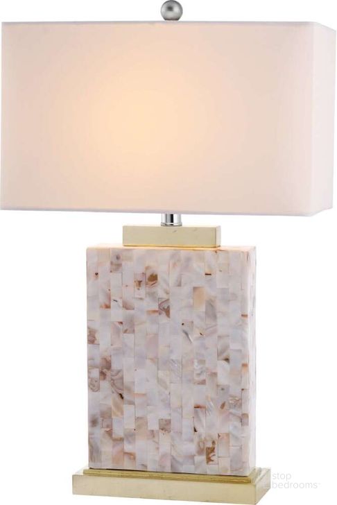 The appearance of Tory Cream Shell Table Lamp designed by Safavieh in the transitional interior design. This cream piece of furniture  was selected by 1StopBedrooms from Tory Collection to add a touch of cosiness and style into your home. Sku: LITS4107A. Product Type: Table Lamp. Image1