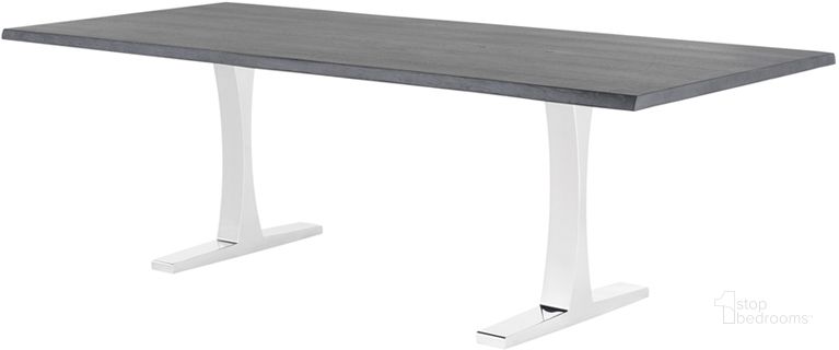 The appearance of Toulouse Oxidized Grey Wood Dining Table HGSR421 designed by Nuevo in the modern / contemporary interior design. This grey piece of furniture  was selected by 1StopBedrooms from Toulouse Collection to add a touch of cosiness and style into your home. Sku: HGSR421. Table Base Style: Double Pedestal. Material: Wood. Product Type: Dining Table. Table Top Shape: Rectangular. Size: 44". Image1