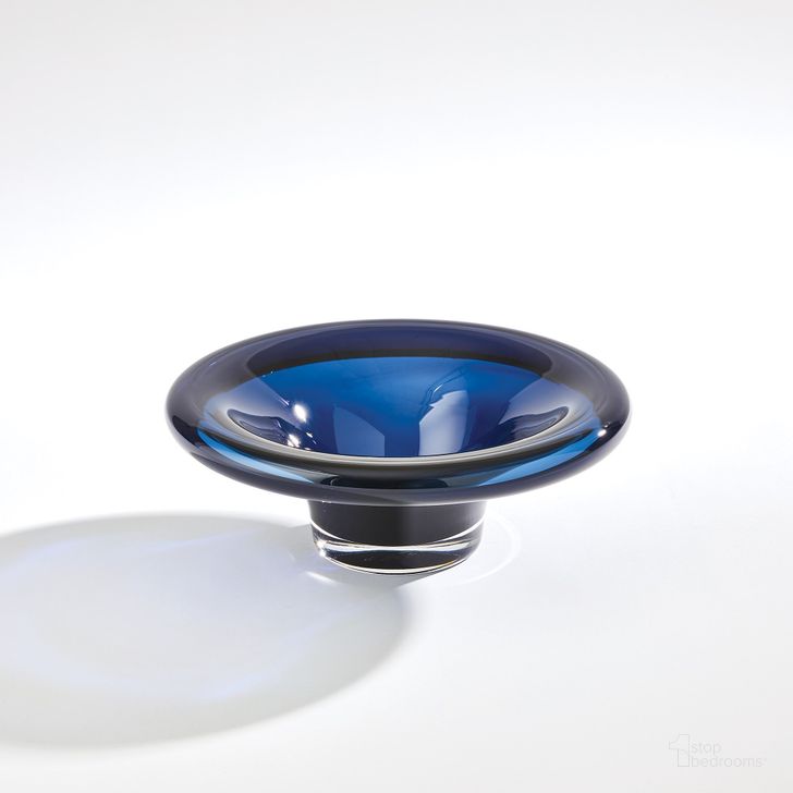 The appearance of Tourneau Small Bowl In Night Blue designed by Global Views in the modern / contemporary interior design. This blue piece of furniture  was selected by 1StopBedrooms from Tourneau Collection to add a touch of cosiness and style into your home. Sku: 7.60224. Material: Glass. Product Type: Bowl. Image1