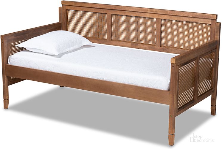 The appearance of Toveli Vintage French Inspired Ash Wanut Finished Wood And Synthetic Rattan Daybed designed by Baxton Studio in the transitional interior design. This ash walnut piece of furniture  was selected by 1StopBedrooms from Toveli Collection to add a touch of cosiness and style into your home. Sku: MG0015-Ash Walnut Rattan-Daybed. Bed Type: Daybed. Product Type: DayBed. Material: Rubberwood. Image1