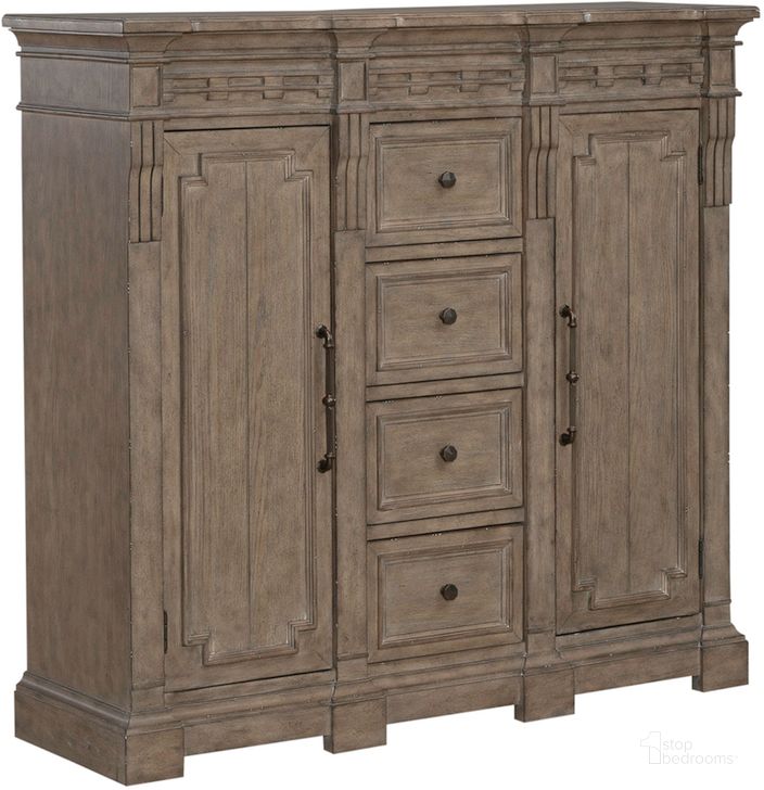 The appearance of Town And Country 4 Drawer 2 Door Chesser In Medium Brown designed by Liberty in the traditional interior design. This medium brown piece of furniture  was selected by 1StopBedrooms from Town And Country Collection to add a touch of cosiness and style into your home. Sku: 711-BR32. Product Type: Chesser. Material: Rubberwood. Image1
