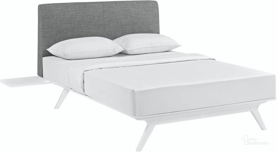 The appearance of Tracy 3-Piece King Bedroom Set In White/Gray designed by Modway in the  interior design. This white/gray piece of furniture  was selected by 1StopBedrooms from Tracy Collection to add a touch of cosiness and style into your home. Sku: MOD-5787-WHI-GRY. Product Type: Bedroom Set. Bed Size: King. Material: MDF. Image1